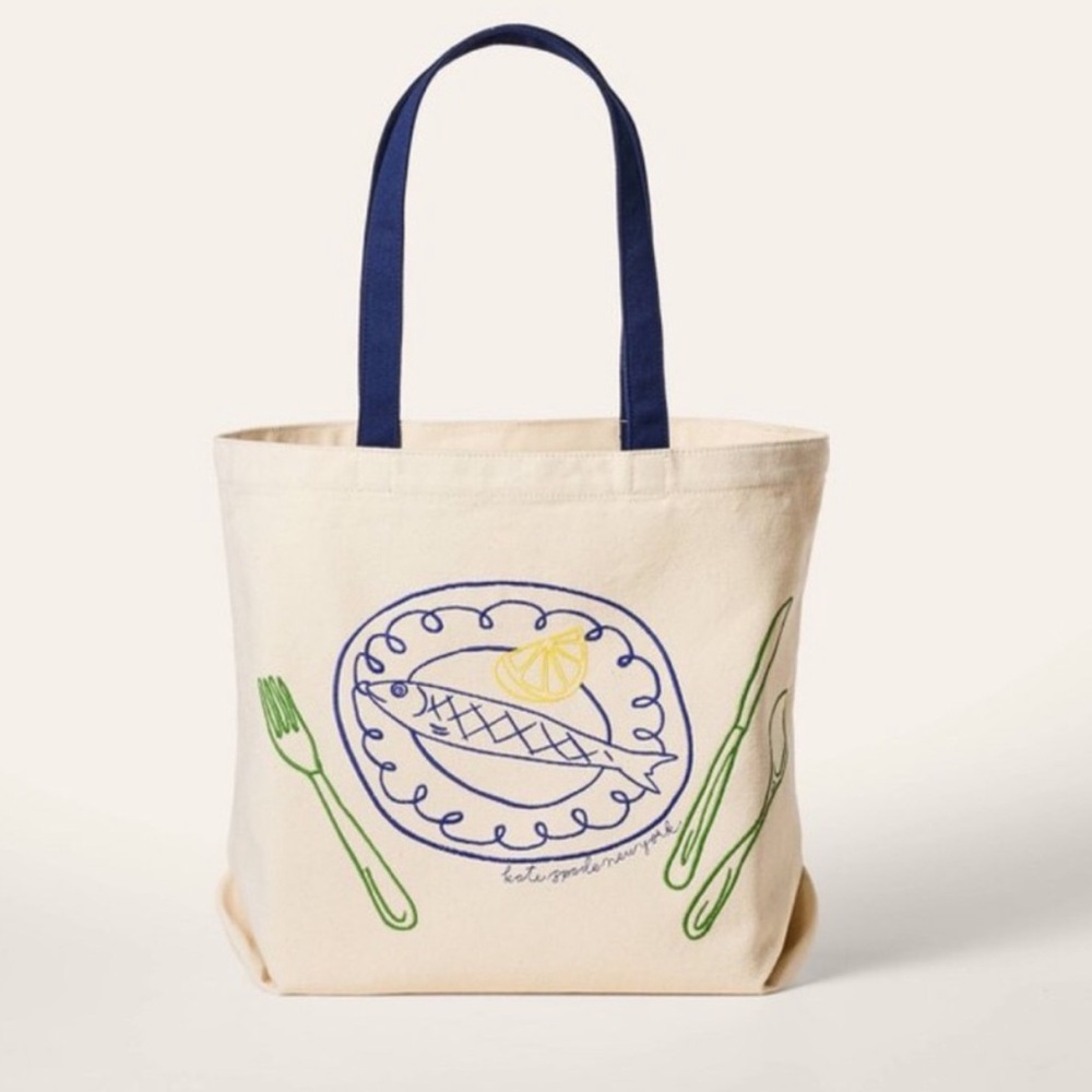 Kate Spade For Target Canvas Shopping Tote Bag New With Tags